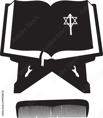 Jewish religious symbols illustration