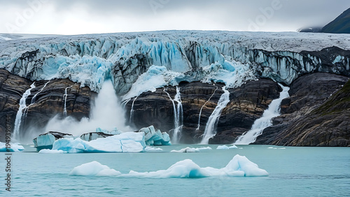 perito moreno glacier patagonia argentina, Majestic glacier calving into turquoise fjord. 