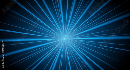 Abstract blue light rays emanating from a central point.