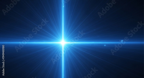 Bright Blue Light Explosion Starburst Effect.