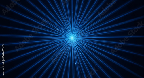 Abstract Blue Light Burst Effect.