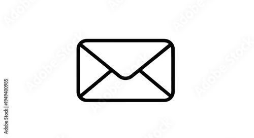 Simple vector illustration of an email envelope icon on a white background, representing communication and messages