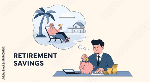 Illustrating the concept of diligently saving money for a secure and comfortable retirement lifestyle
