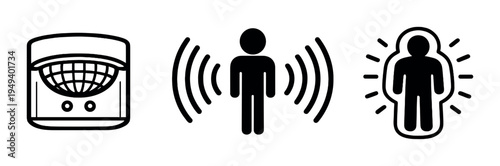 Ceiling sensors detecting presence and broadcasting alerts to staff