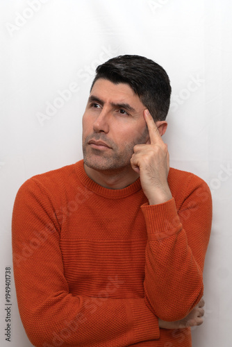Wallpaper Mural portrait of a man. young man thinking Torontodigital.ca