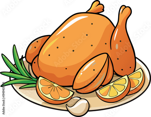 Delicious fried chiken on a plate dark background