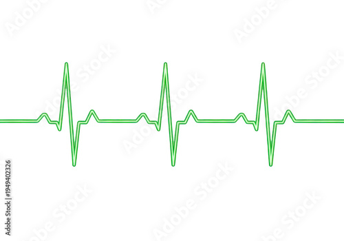 Graphic representation of a heartbeat using an electrocardiogram line style