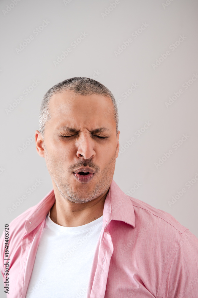 Fototapeta premium Man Making Face of Disgust or Dislike