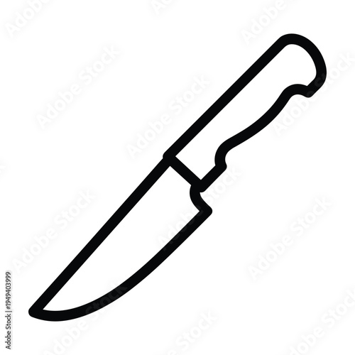 Minimalist Outline Icon of a Kitchen Knife