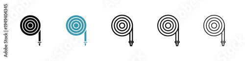 Hose icons collection in black and blue colors