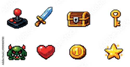 Game item icons arranged in rows on gray background