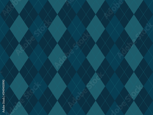 Blue and teal argyle diamond pattern background