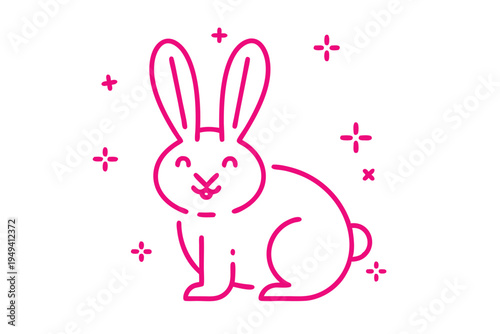 Cute fluffy white dog cartoon illustration, simple line art, cheerful and friendly