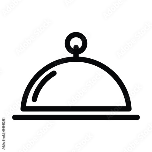 Restaurant Cloche Icon Line Art - Food Service Symbol