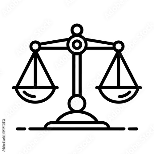 Vector of a balanced scale representing justice and fairness