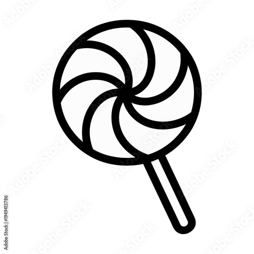 Vector of a swirled candy lollipop on a stick