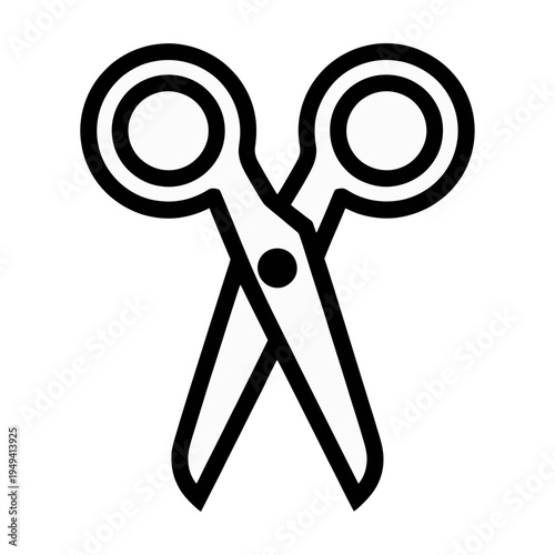 Vector of a pair of open scissors isolated