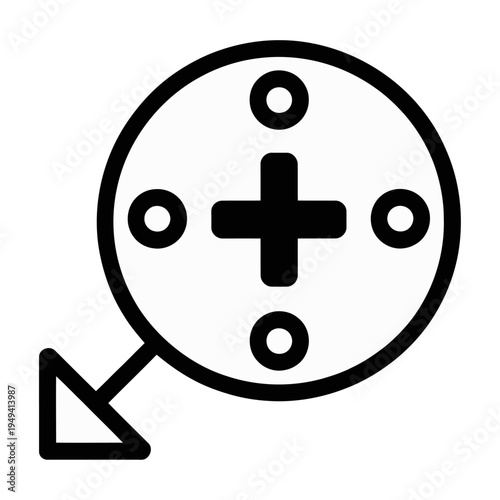 Vector icon showing a magnifying glass with a zoom feature