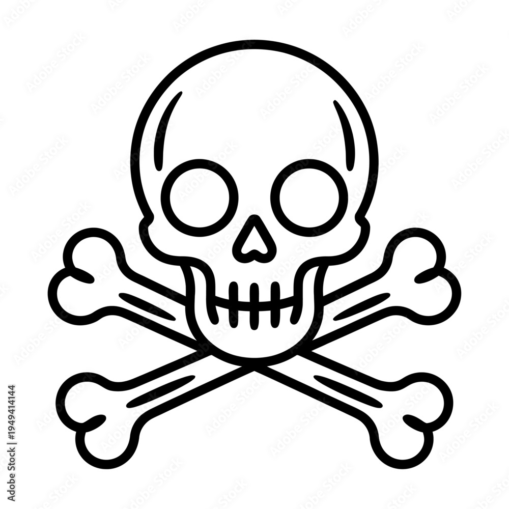 Fototapeta premium Vector of a skull and crossbones symbol