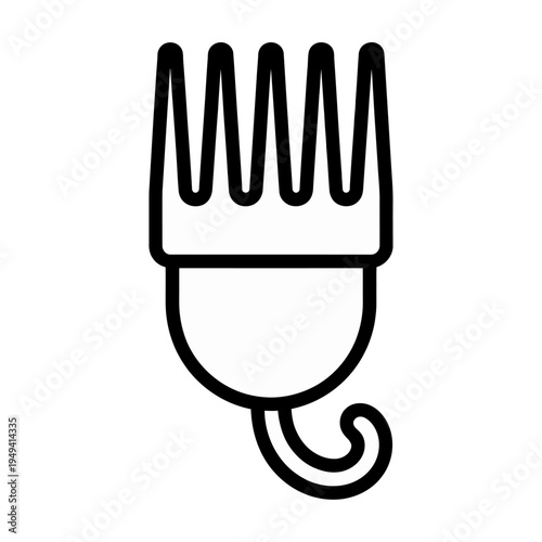 Vector of an electric plug with a curly cord