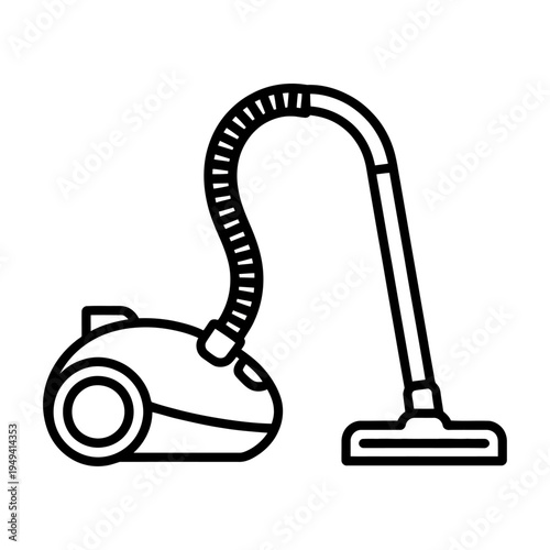 Vector of a vacuum cleaner with hose and brush