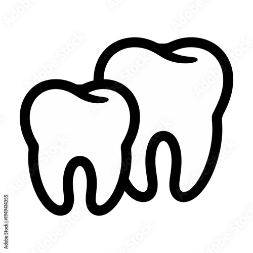 Vector featuring two stylized teeth in