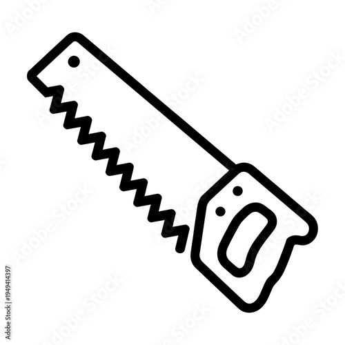 Vector of a hand saw with sharp teeth and sturdy grip
