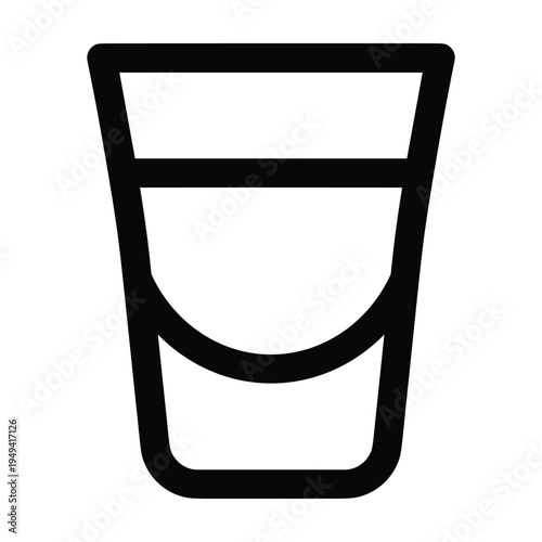 Simple Line Icon of a Shot Glass with Liquid