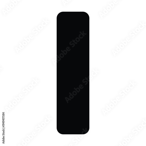 Black Vertical Bar with Rounded Corners on White Background