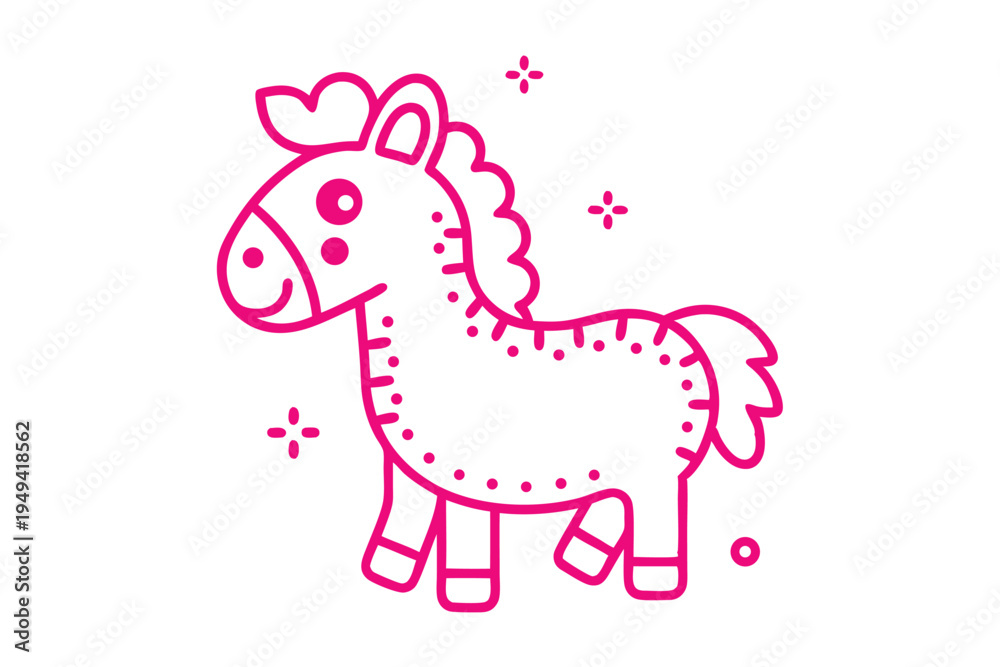 Fototapeta premium Cheery fluffy white sheep, simple line art cartoon for printables