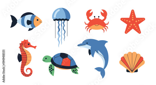 Colorful marine life illustration
