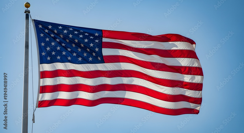 Obraz premium The american flag waving in the wind