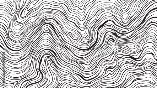 Thin, continuous black contour lines create an intricate, flowing pattern resembling topographic maps or wood grain texture.