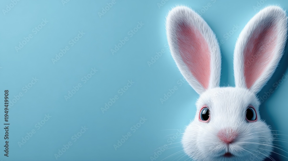 Obraz premium cute easter bunny on blue background