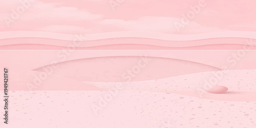 Abstract pink background with hearts and soft silk waves features an elegant rose satin texture and light floral pattern for a romantic wallpaper design