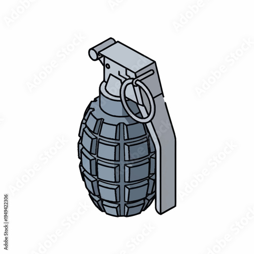 Illustration of a Hand Grenade with Pin.