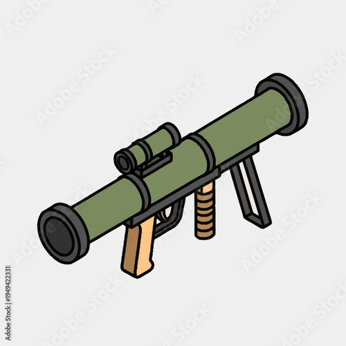 Green Rocket Launcher with Scope and Bipod.