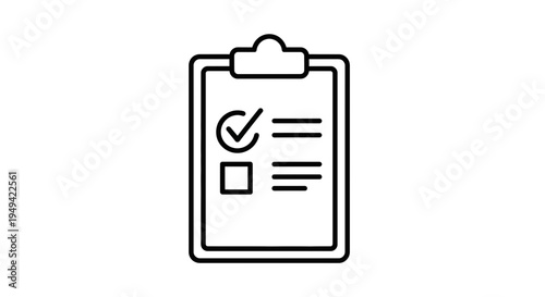 Checklist Clipboard Icon: Task Completion, Survey, To-Do List, and Success Symbol