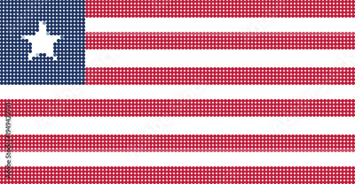 Flag of Liberia pixel art of dots