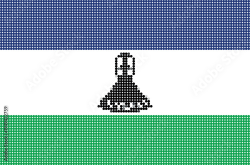 Flag of Lesotho pixel art of dots