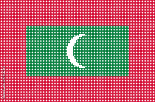 Flag of Maldives pixel art of dots