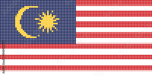 Flag of Malaysia pixel art of dots