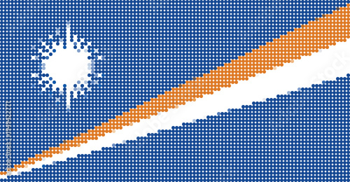 Flag of Marshall Islands pixel art of dots