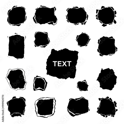 Black Ink Stain Shapes Template.