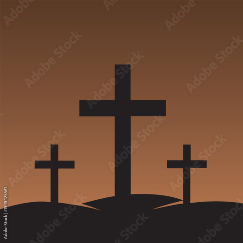 Three Crosses Hill Crucifixion Scene