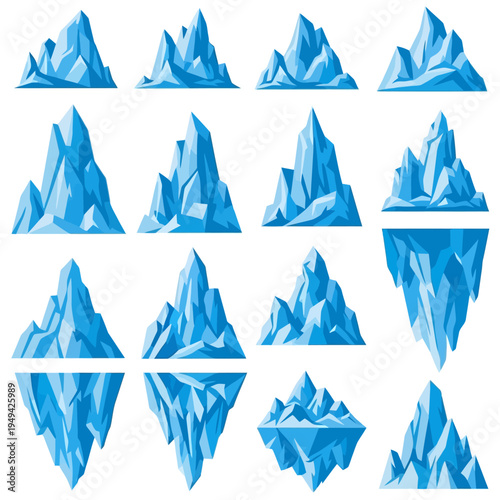 Collection of Iceberg Shapes and Forms.
