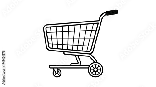 Shopping cart icon for ecommerce.