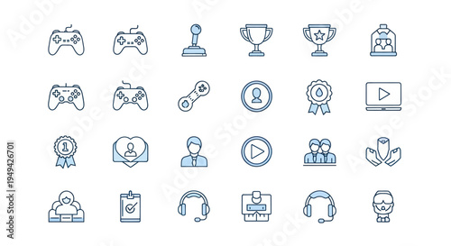 Gaming icons controller trophy and more