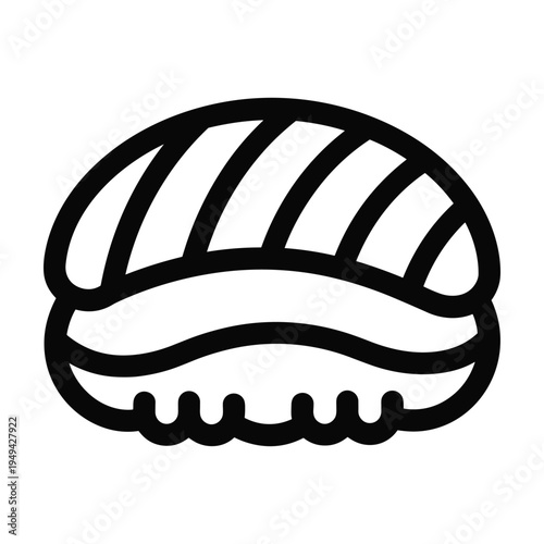 Simple Black and White Sushi Icon