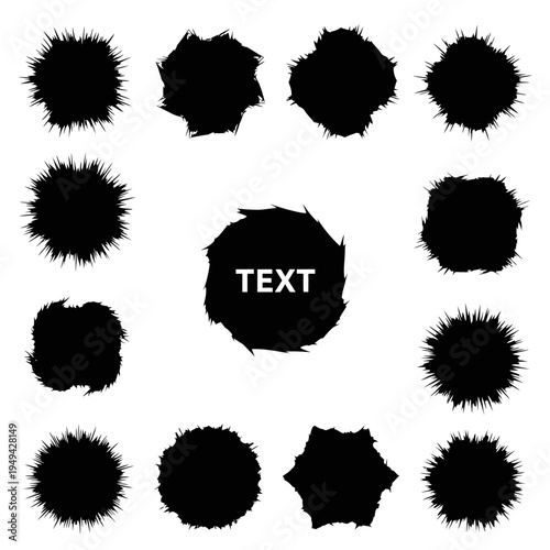 Black Ink Splatter Design Elements.
